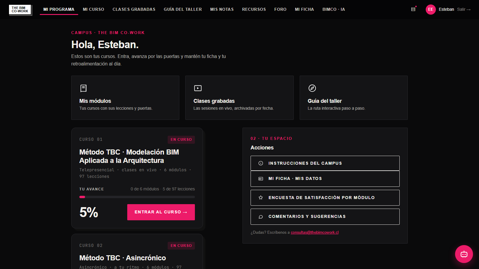 Campus virtual · tu programa